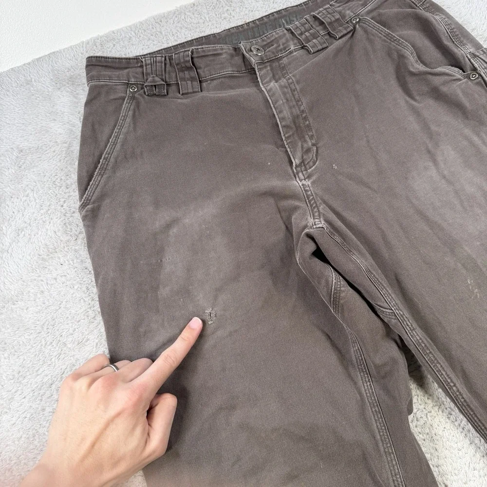 Duluth Trading Co Pants Mens 34x34 (Fit 32x32) Brown Flex Fire Hose Stretch Work